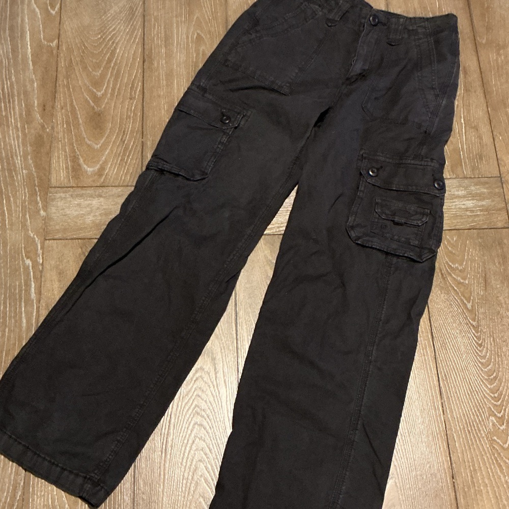 American Eagle Baggy Jogger Black Cargo Pants sz 0